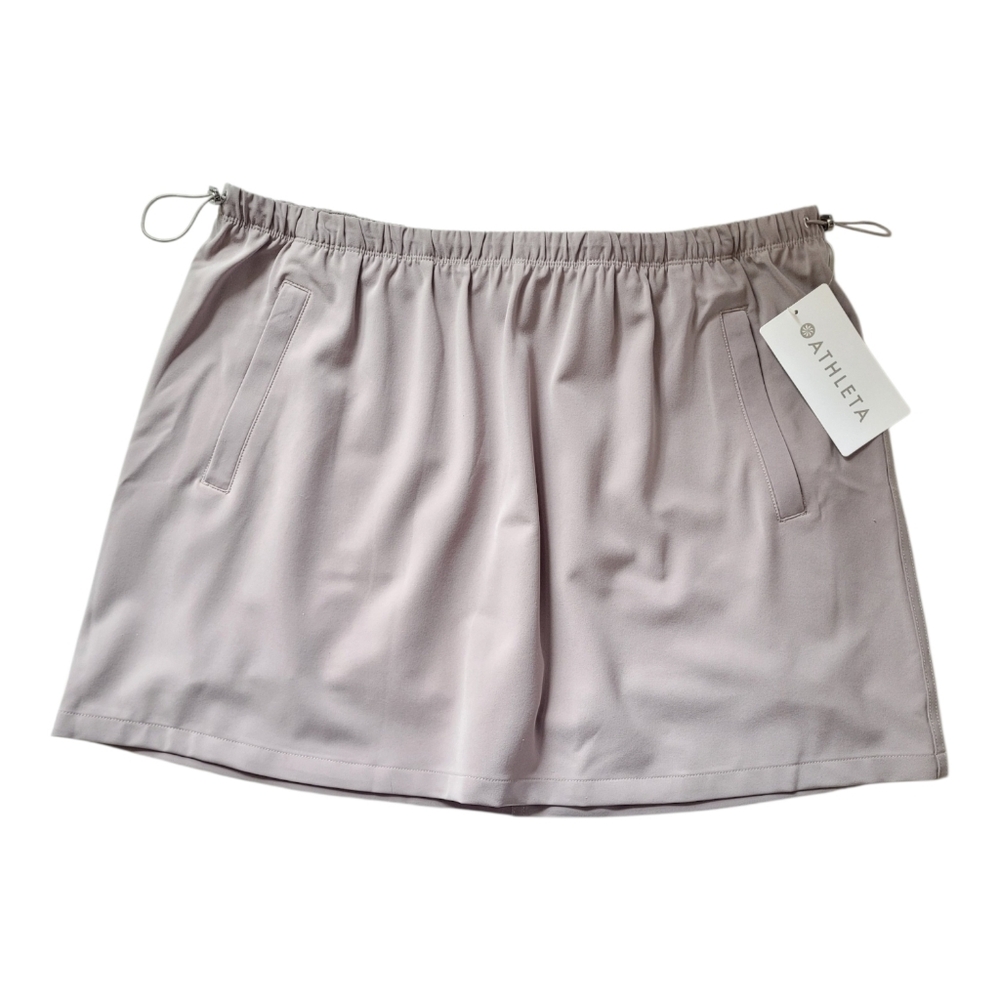 NWT Athleta MVP Mid Rise Skort Shale Drawcord Waist